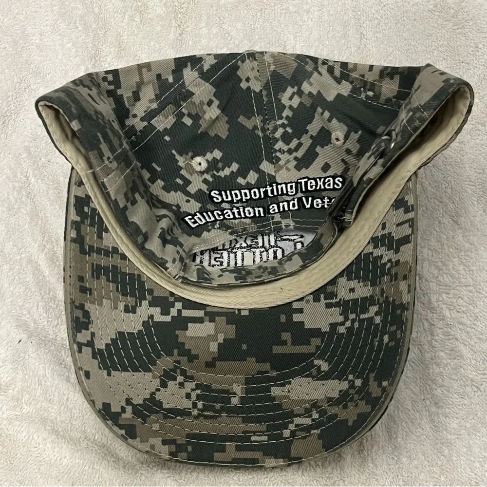 Texas Lottery Adjustable Camouflage Cap in support of Texas Education & Veterans
